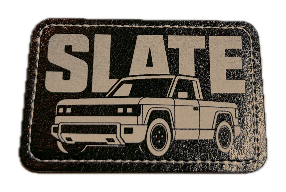 Cream and black Slate pickup truck patch